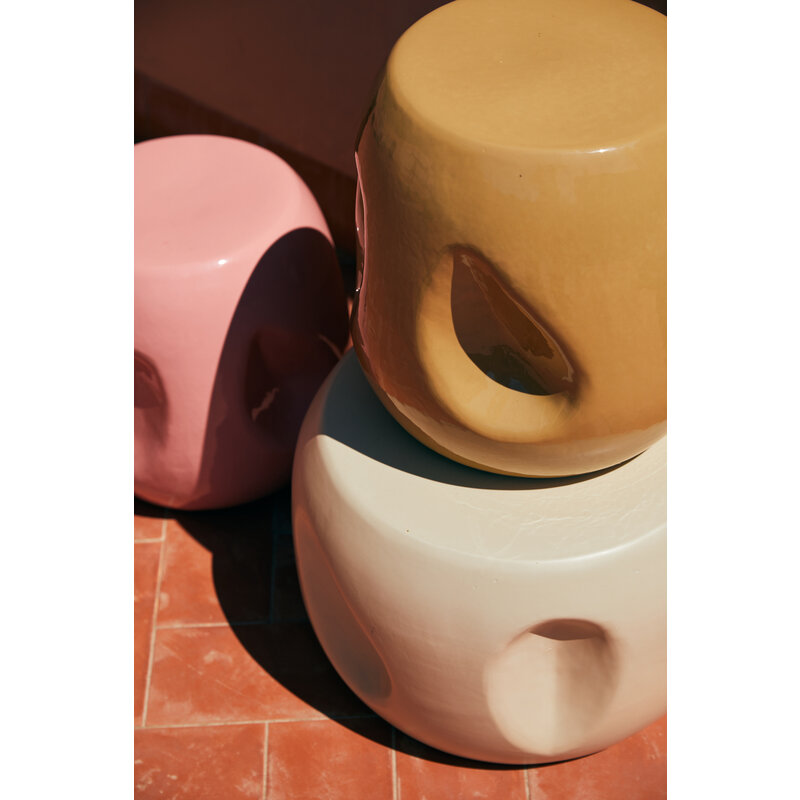 HKLIVING-collectie Currents ceramic side table sand