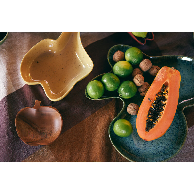 HKLIVING-collectie Schelp bord groenblauw - 39,5x38cm