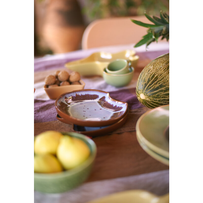 HKLIVING-collectie Schelp bord sienna - 21x21cm