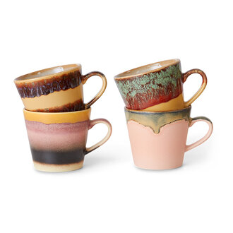 HKLIVING 70s ceramics: cappuccino mugs vista (set of 4)