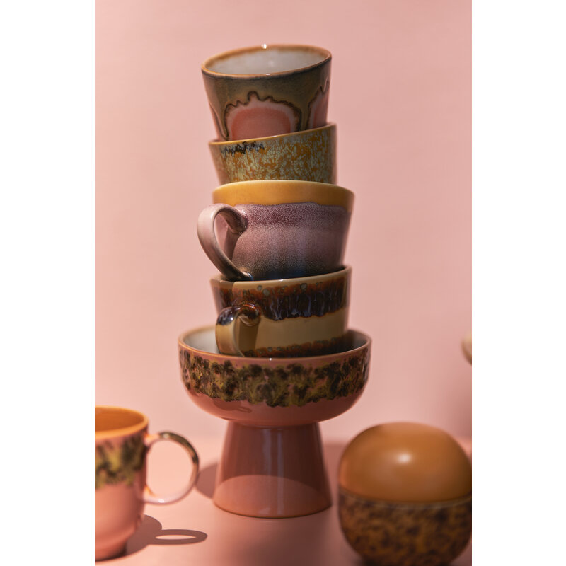 HKLIVING-collectie 70s ceramics: cappuccino mugs vista (set of 4)