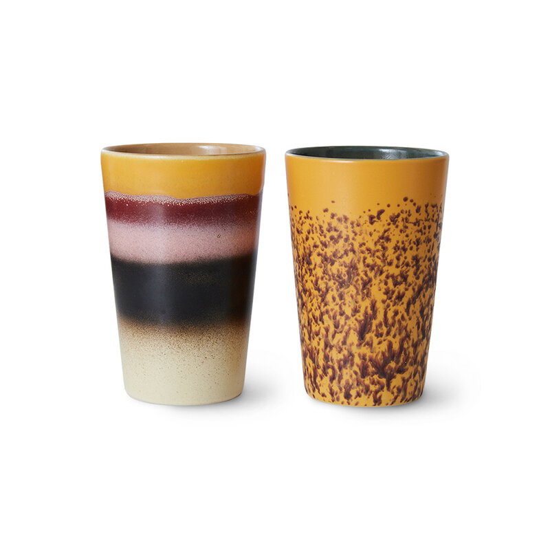 HKLIVING-collectie 70s servies: theemokken beach - set van 2