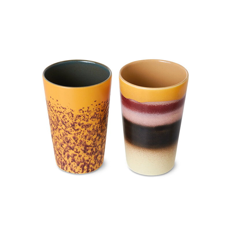 HKLIVING-collectie 70s servies: theemokken beach - set van 2