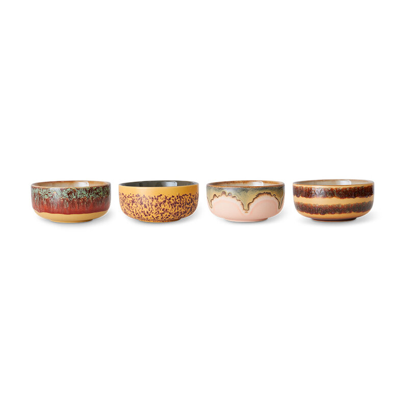 HKLIVING-collectie 70s ceramics: dessert bowls harbour (set of 4)