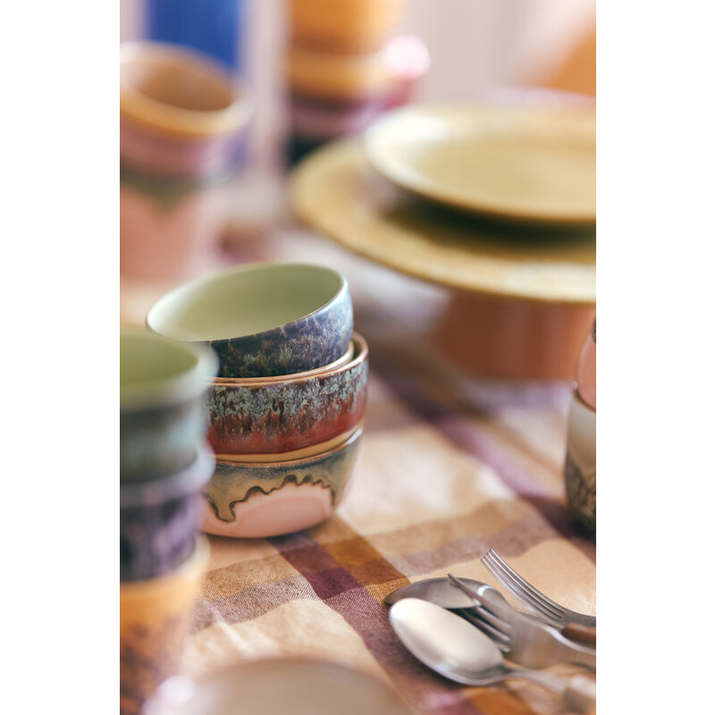 HKLIVING-collectie 70s ceramics: dessert bowls harbour (set of 4)