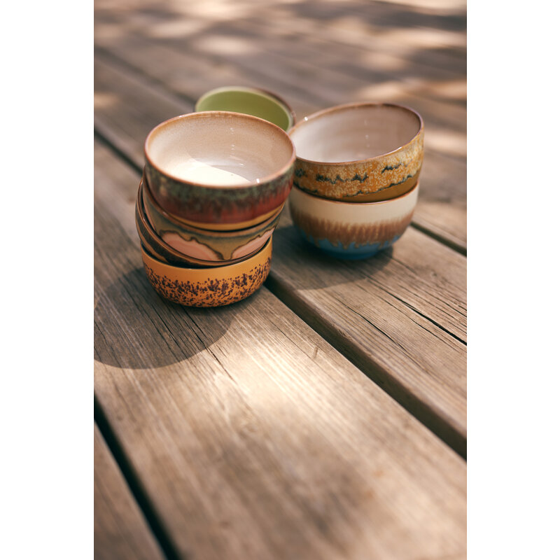 HKLIVING-collectie 70s ceramics: noodle bowls seabreeze (set of 4)