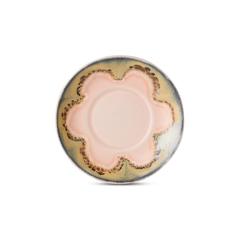 HKLIVING-collectie 70s ceramics: saucers ocean (set of 4)