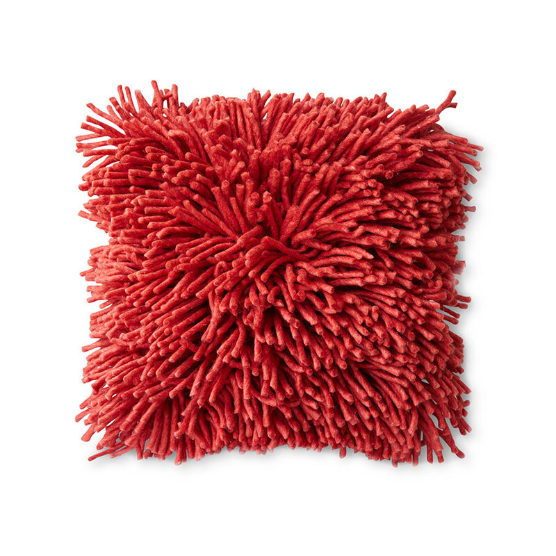 HKLIVING-collectie Rugged woolen cushion cherry red (50x50cm)