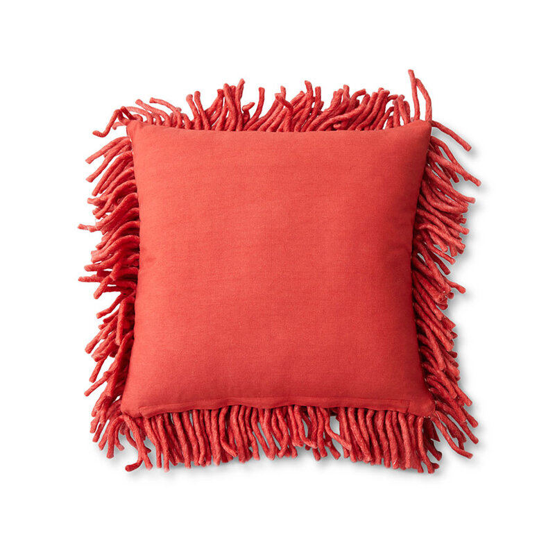 HKLIVING-collectie Rugged woolen cushion cherry red (50x50cm)