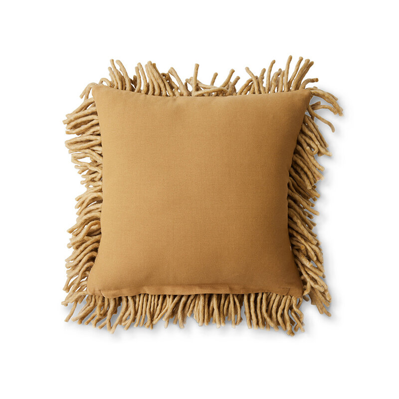 HKLIVING-collectie Rugged woolen cushion olive (50x50cm)