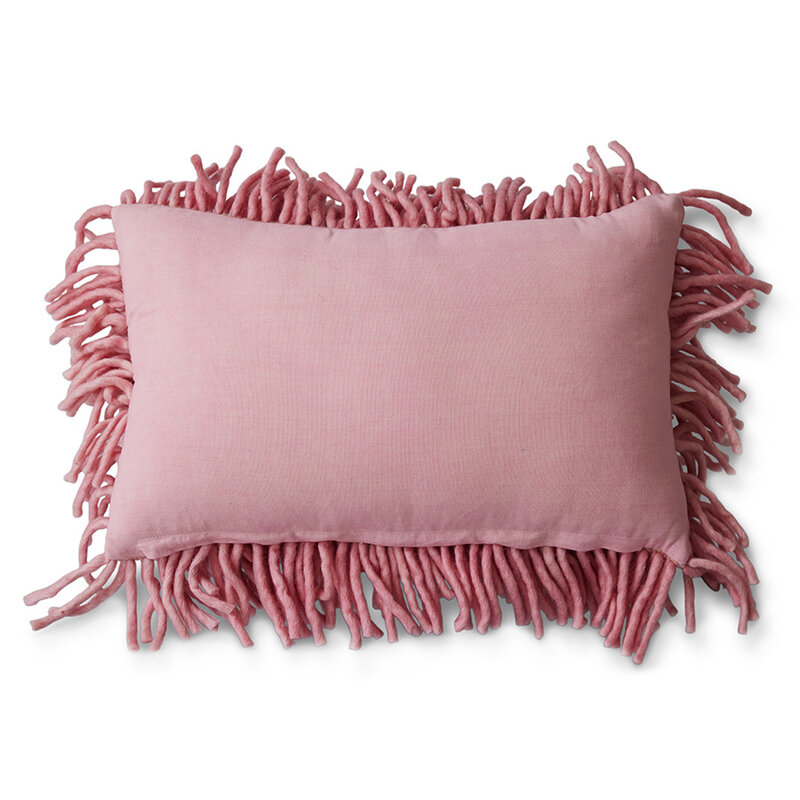 HKLIVING-collectie Rugged cushion pink (60x40cm)