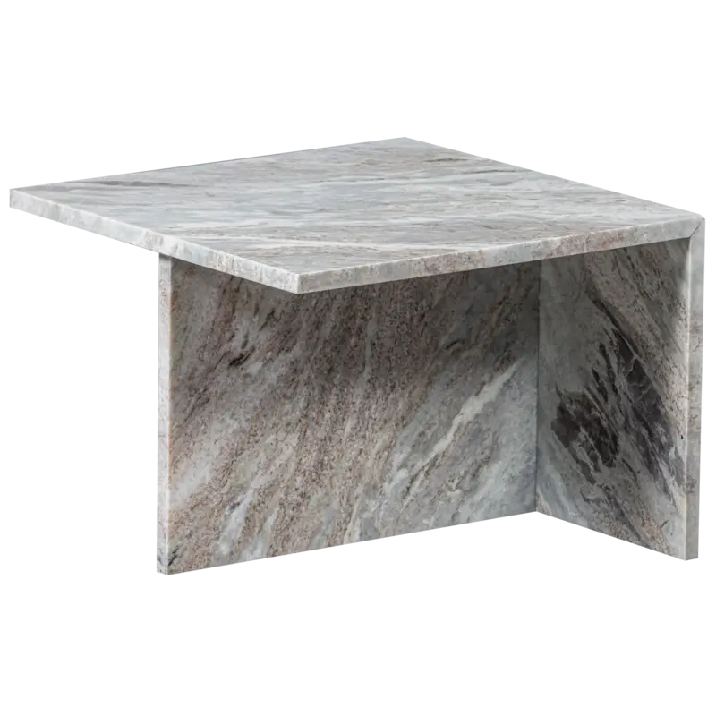 WOOOD-collectie Xhail Rechthoek Bijzettafel Marmer Naturel