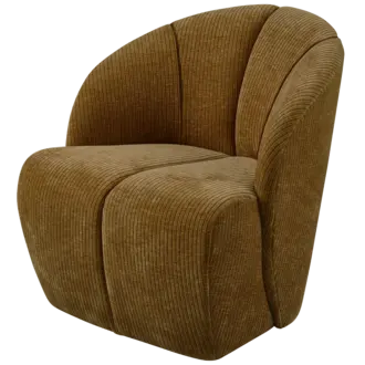 WOOOD Mojo Draaifauteuil Geweven Ribstof Honing Geel