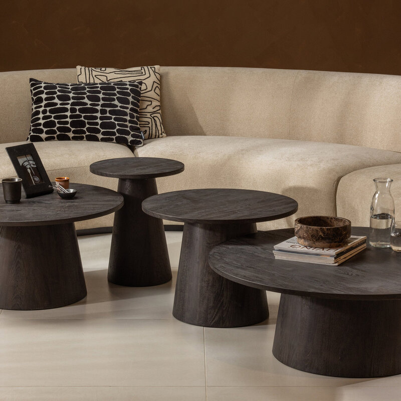 WOOOD-collectie WOOOD Vito Coffee Table Mdf Dark Brown 35Xã˜100Cm