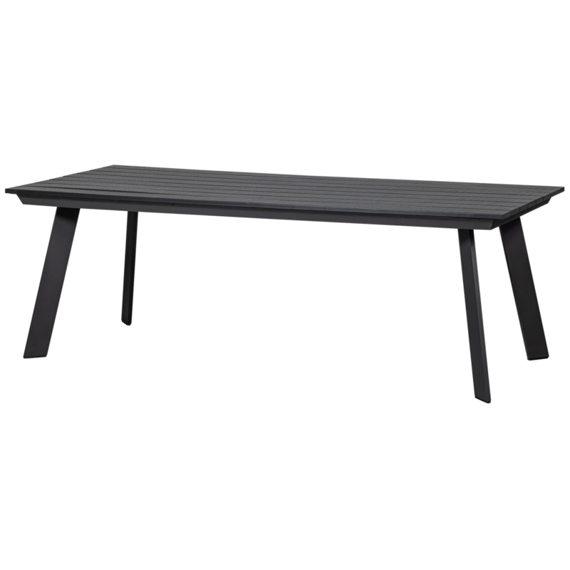 WOOOD-collectie Veerle Eettafel Aluminium/Polywood Antraciet 220X100Cm