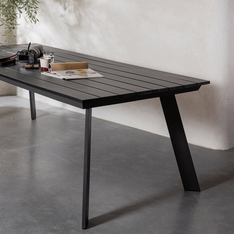 WOOOD-collectie Veerle Eettafel Aluminium/Polywood Antraciet 220X100Cm
