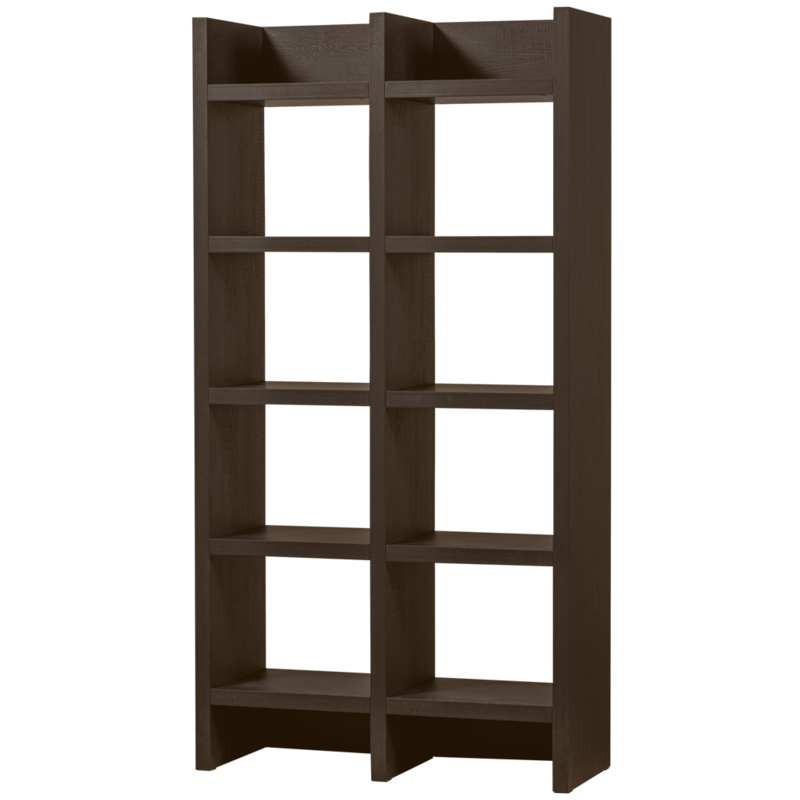 WOOOD-collectie Timo Open Kast Mdf Donkerbruin 195X100X40Cm