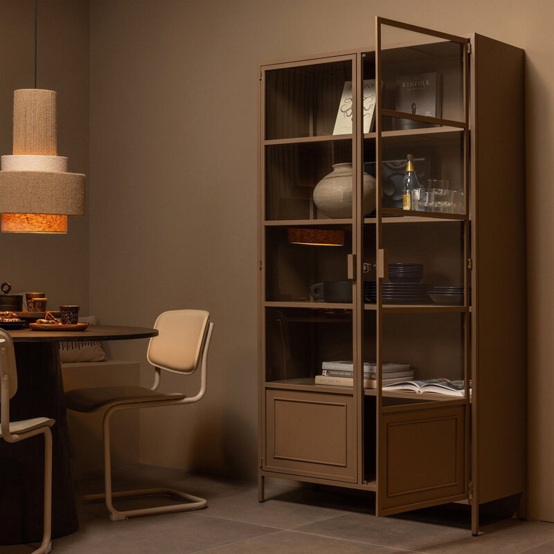 WOOOD-collectie WOOOD Ronja Display Case Xl Metal Military Brown