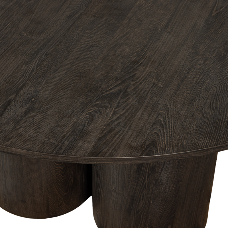 WOOOD-collectie Oona Eettafel Rond Met 3-Poot Mdf Donkerbruin dia: 140Cm