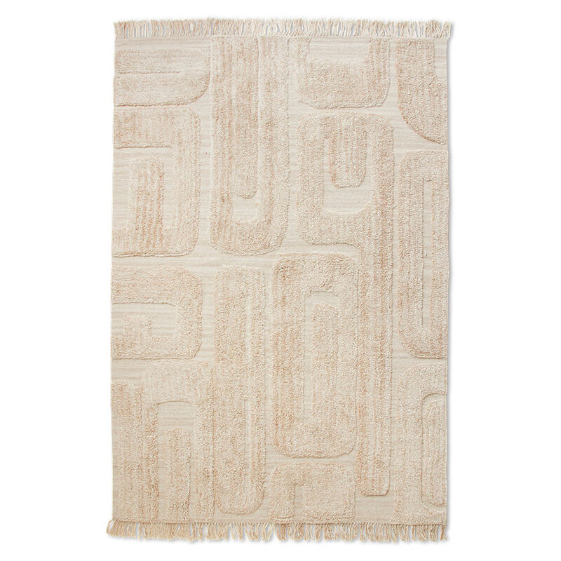 HKLIVING-collectie Tufted rug limestone (200x300cm)