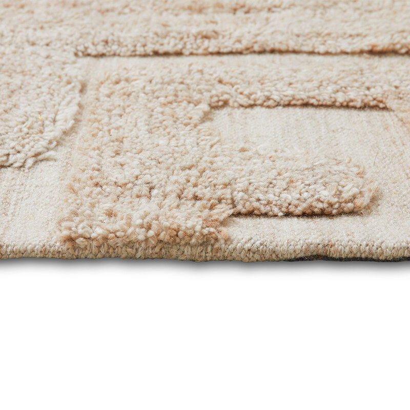 HKLIVING-collectie Tufted rug limestone (200x300cm)