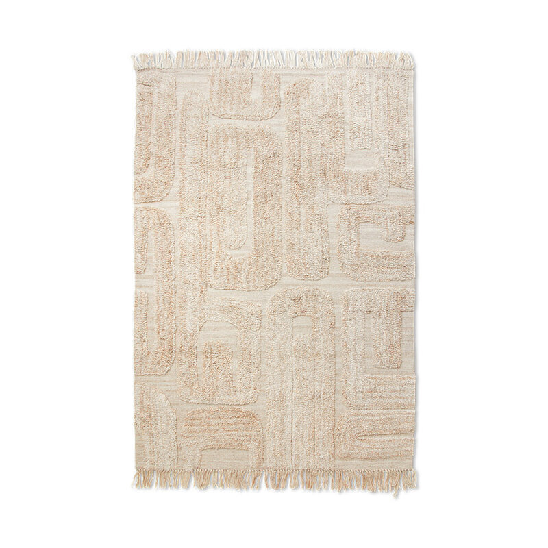 HKLIVING-collectie Tufted rug limestone (160x230cm)