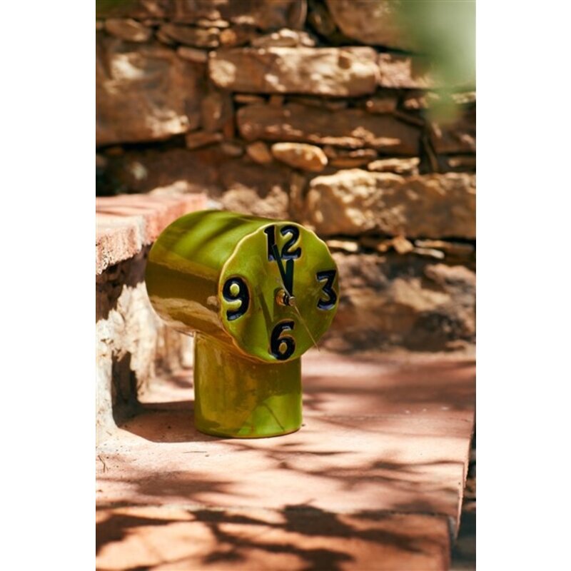 HKLIVING-collectie Retro ceramic clock olive