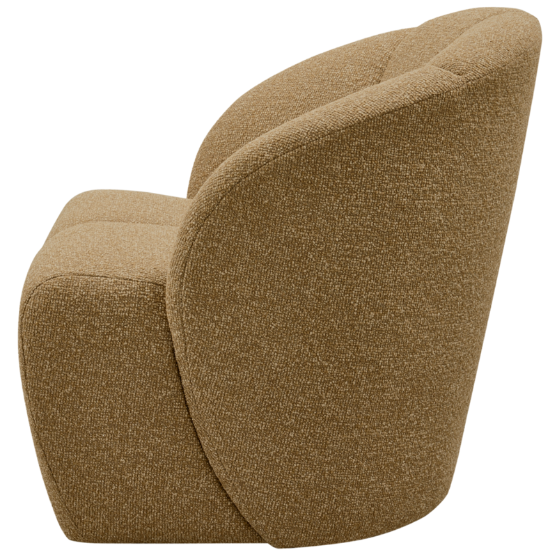 WOOOD-collectie Mojo Draaifauteuil Boucle Geel/Bruin Melange