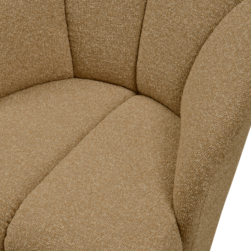WOOOD-collectie Mojo Draaifauteuil Boucle Geel/Bruin Melange