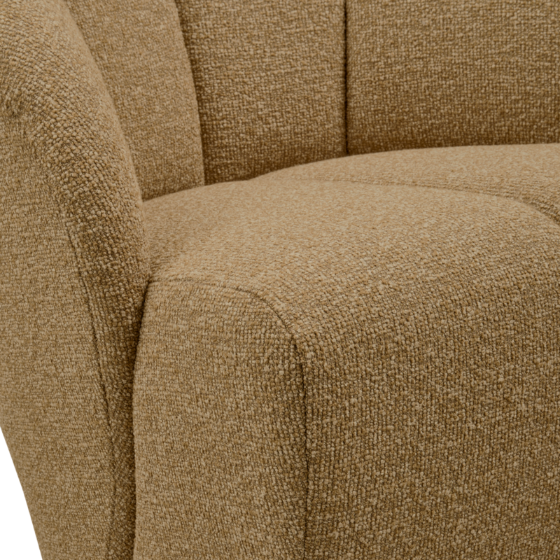 WOOOD-collectie Mojo Draaifauteuil Boucle Geel/Bruin Melange