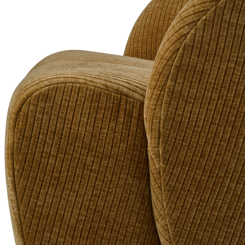WOOOD-collectie Mojo Draaifauteuil Geweven Ribstof Honing Geel