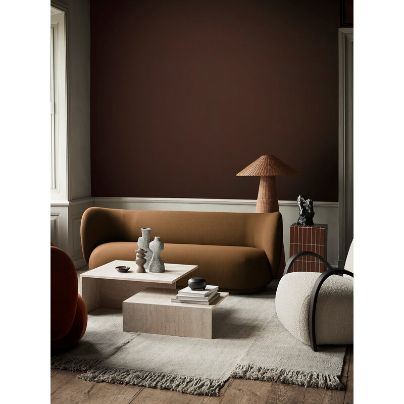 ferm LIVING-collectie Distinct Grande Duo Tables - Travertine