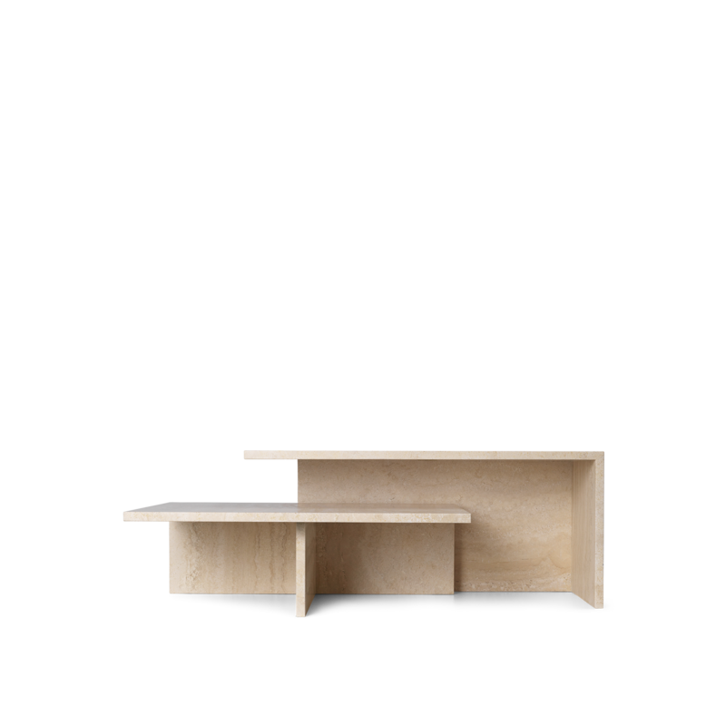 ferm LIVING-collectie Distinct Grande Duo Tables - Travertine