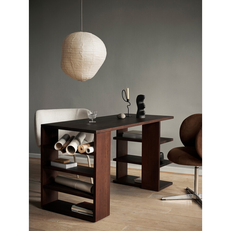 ferm LIVING-collectie Edre Desk - Dark Stained Pine