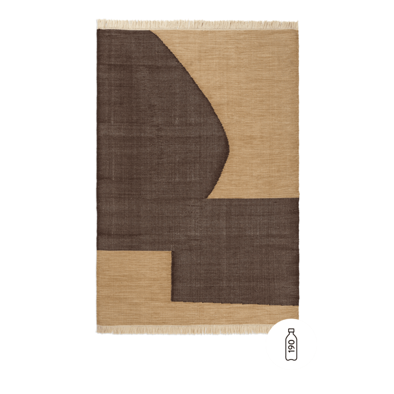 ferm LIVING-collectie Forene vloerkleed 140 x 200 bruin/chocolade