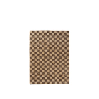 ferm LIVING Geruit wollen jute vloerkleed 140 x 200 koffie/naturel ferm LIVING Geruit wollen jute vloerkleed 140 x 200 koffie/naturel