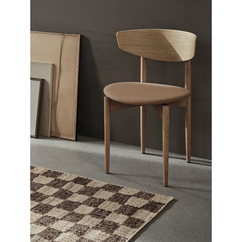 ferm LIVING-collectie Check Wool Jute Runner  70 x 180  Coffee/Natural