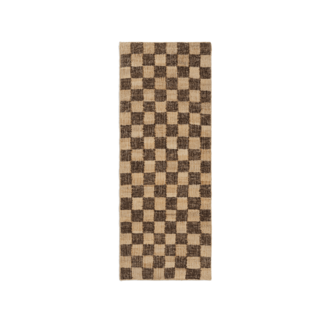 ferm LIVING Check Wool Jute Runner  70 x 180  Coffee/Natural