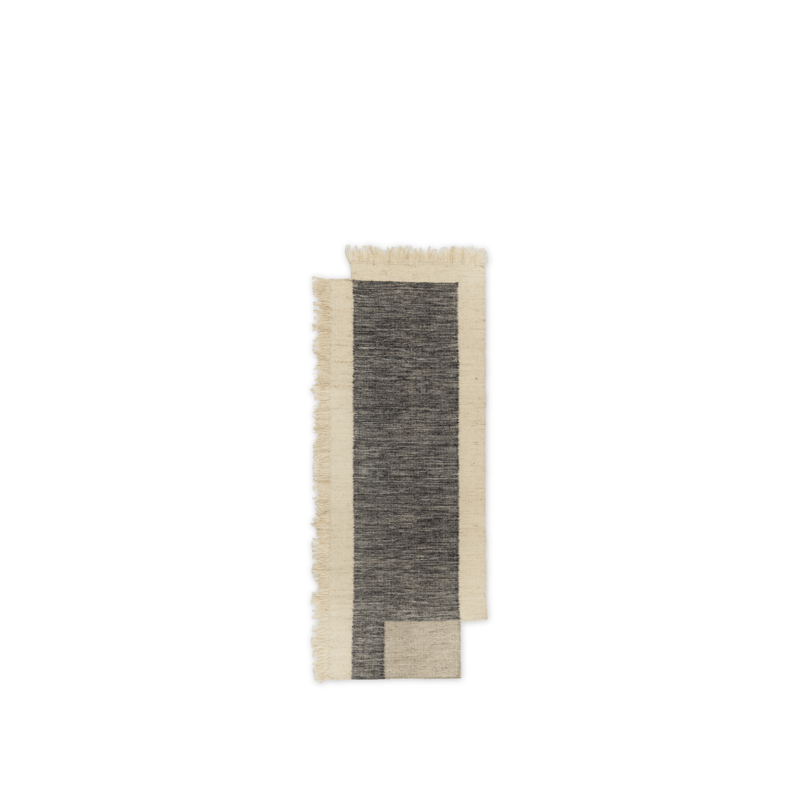 ferm LIVING-collectie Counter loper 80 x 200 - Houtskool/Gebroken wit