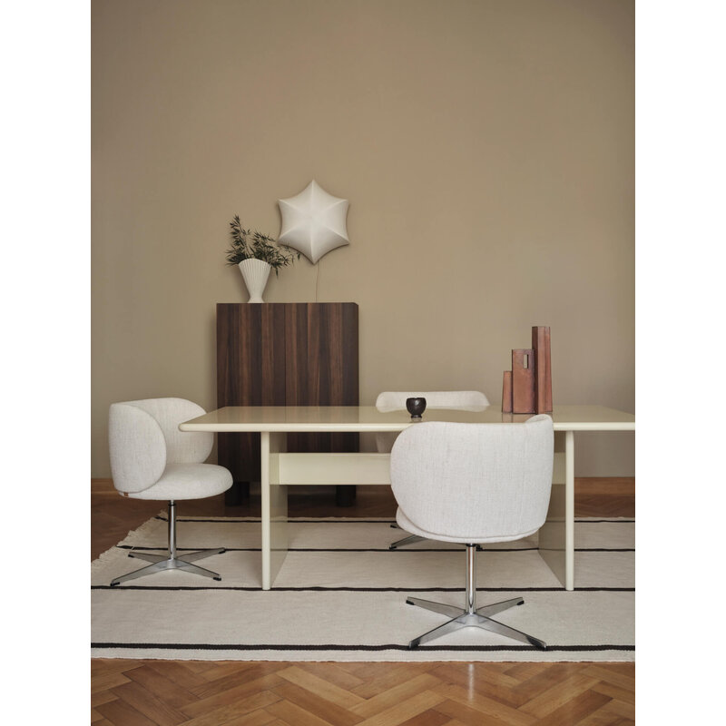 ferm LIVING-collectie Calm Kelim vloerkleed 200 x 300 gebroken wit/koffie