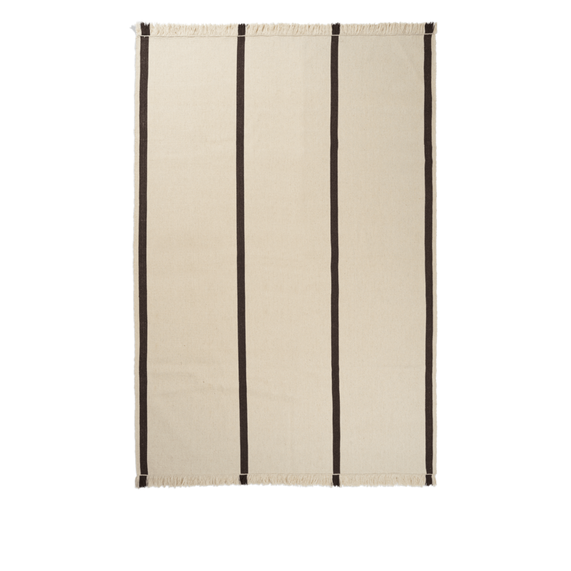 ferm LIVING-collectie Calm Kelim vloerkleed 200 x 300 gebroken wit/koffie