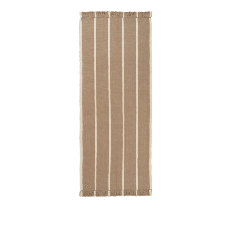 ferm LIVING-collectie Calm Kelim Runner 80 x 200 Donkerzand/Gebroken wit