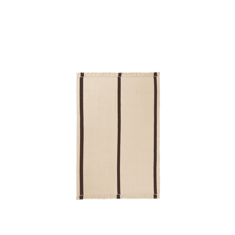 ferm LIVING-collectie Calm Kelim Rug  140 x 200  Offwhite/Coffee