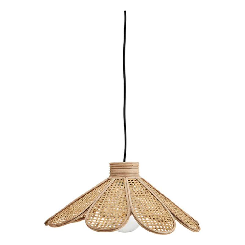 Madam Stoltz-collectie Rattan ceiling lamp w/ linen - Copy