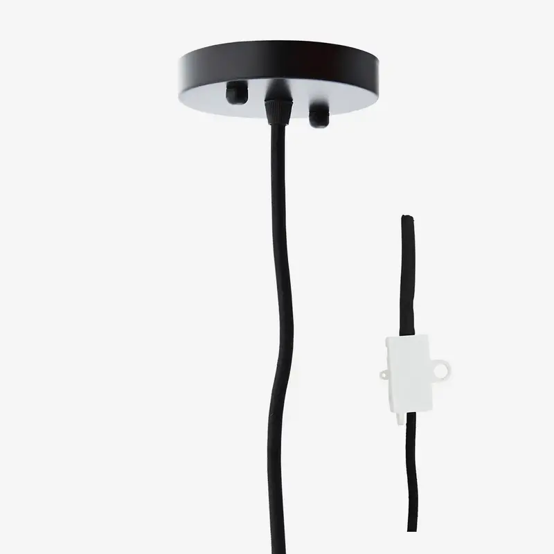 Madam Stoltz-collectie Rattan ceiling lamp w/ linen - Copy