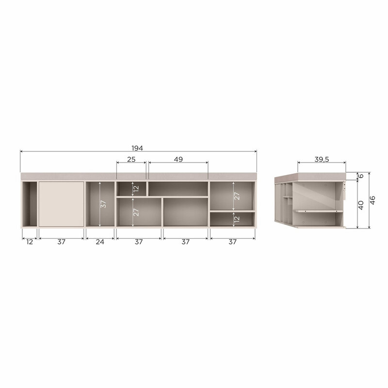 vtwonen-collectie Letterba(N)K XL Bench Pine Dakar Gray Incl Seat Cushion [Fsc]