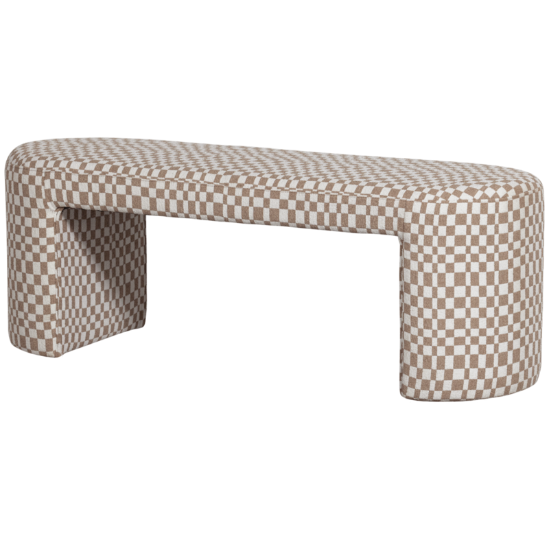 WOOOD-collectie Jacob Bench Checkered Design Sand