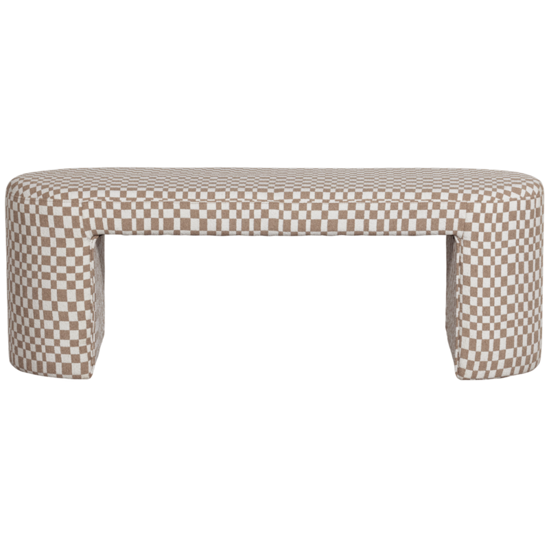 WOOOD-collectie Jacob Bench Checkered Design Sand
