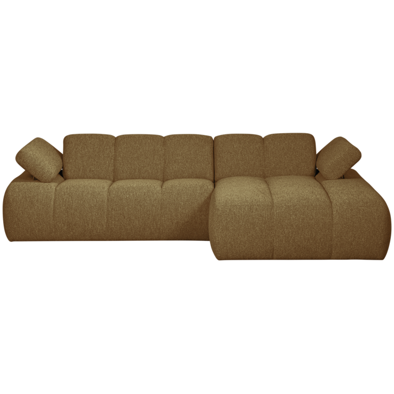WOOOD-collectie Mojo Chaise Longue Rechts Boucle Geel Bruin Melange