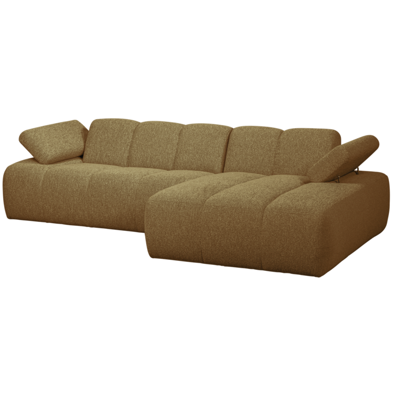 WOOOD-collectie Mojo Chaise Longue Rechts Boucle Geel Bruin Melange